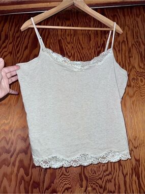 J. Jill Cream Lace-Trim Camisole